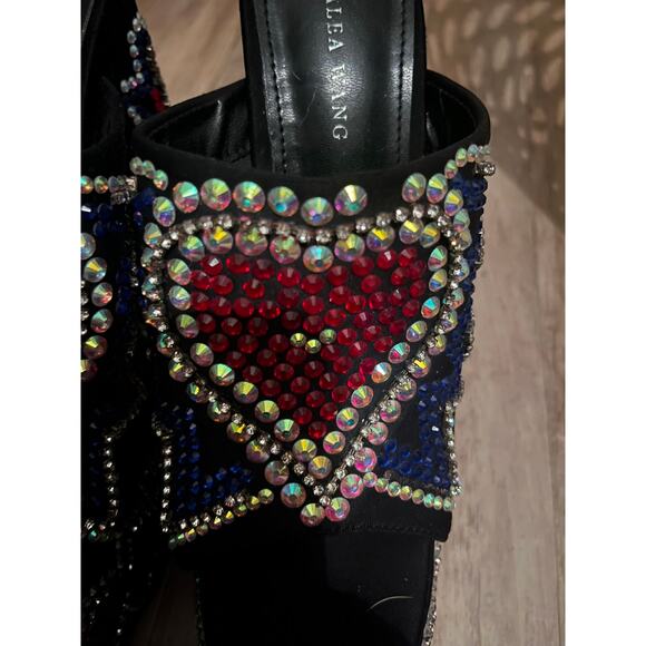 Azalea Wang Logan Women's Rhinestone Platform Sandals Multicolor Size 6 - Picture 4 of 10